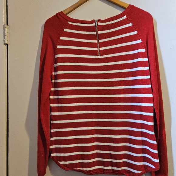 TWIK EXCLUSIVE SIMONS red&white stripped multi-layer sweater - Picture 3 of 5